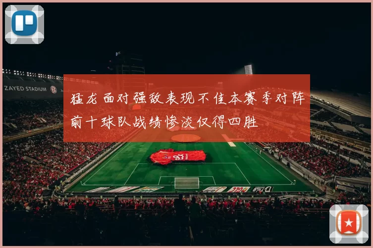 猛龙面对强敌表现不佳本赛季对阵前十球队战绩惨淡仅得四胜